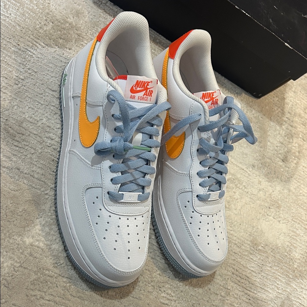 Nike Air Force 1 with Orange and Gray Highlights